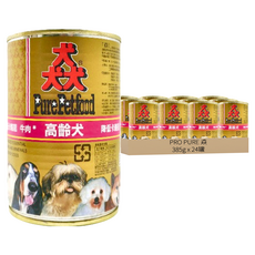 PRO PURE 猋 高齡犬 罐頭, 牛肉, 385g, 24罐