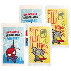 Disney 迪士尼 英雄聯盟系列洗臉巾, 蜘蛛人 藍色 + 雷神索爾 黃色, 4條