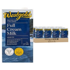 westgold威斯蘭 全脂保久乳, 1L, 12入