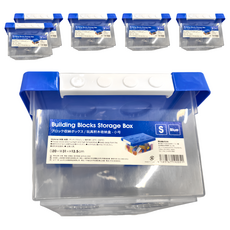 SHIMOYAMA 高積木收納盒, 藍蓋, 6個