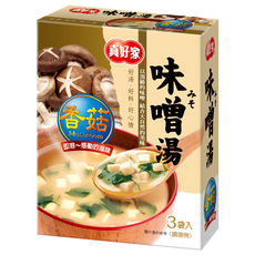 真好家香菇味噌湯 33g,1入 - 嚴選香菇精華，湯頭濃郁，口感滑順，在家也能輕鬆品嚐道地味噌湯, 1盒