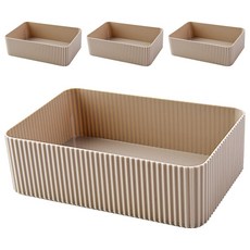 Couselect 日系簡約分隔收納盒 大號, 咖啡色, 4個
