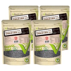 Vilson 米森 有機熟黑芝麻粒 145g, 無農藥、無化肥、無添加，自然純淨, 4包