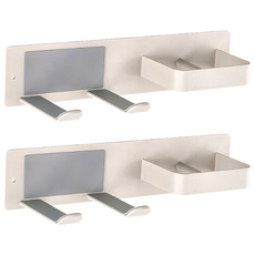 上手家居 雙槽吹風機架, 2個, 奶灰色