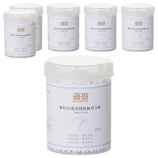 奇哥 細紙軸棉花棒 嬰幼兒環保, 200支, 6罐