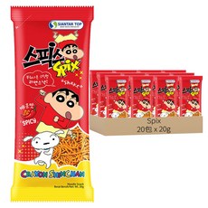 Spix 搖搖香脆點心麵 辣味 蠟筆小新版 Set, 20g, 20包