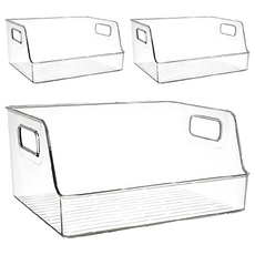 透明文件收納盒 大號, 橫式, 3個