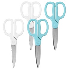 Tamsaa 圓柄剪刀 2入組, 2組, 白色, 藍色