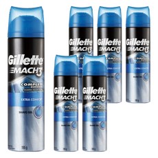 Gillette 吉列 Mach3 鋒速3 刮鬍露 195g - 水潤軟化鬍鬚, 溫和親膚, 使刮鬍更順暢, 6瓶