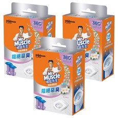 Mr Muscle 威猛先生 潔廁清香凍 補充管, 潔廁凝膠, 潔淨茉莉香, 2入, 76g, 3盒