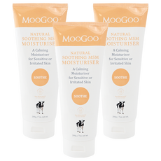 MOOGOO 慕爾果 天然舒緩MSM保濕霜 適用於敏感或受刺激的肌膚, 200g, 3條