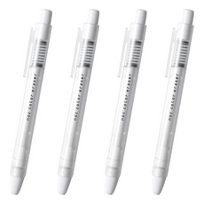 Sun-Star Noc Color Eraser 按壓出芯橡皮擦 雙層筆身 附筆夾, 雪白, 4支