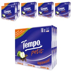 Tempo 得寶 紙手帕 蘋果木 味, 四層加厚, 濕水柔韌, 18包 Set, 6袋