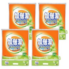 加倍潔 茶樹+小蘇打 制菌潔白洗衣粉 無磷配方 防潮蓋設計 4.5KG, 4袋