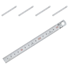 SHINWA 鶴龜 鋼直尺 鐵尺 不鏽鋼直尺 直尺 全公分 日本製 15cm, 13005, 5支