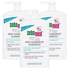 sebamed 施巴 台灣公司貨 油性抗屑洗髮乳, 1L, 3瓶