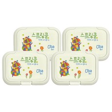 sprinkle 濕巾蓋 白底河馬 可重複使用 防水保濕 各尺寸濕巾適用, 河馬 白色, 4個