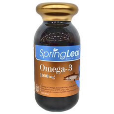 SpringLeaf 綠芙特級 純淨深海魚油膠囊 Omega-3 1000mg, 200顆, 1.4g, 1罐