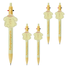 sanrio 三麗鷗2c原子筆&自動鉛筆 pn-pl 可愛卡通造型 學生辦公必備, 5入