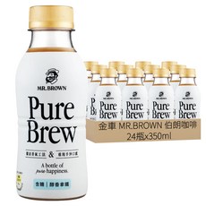 金車 MR.BROWN 伯朗咖啡 Pure Brew 醇香拿鐵, 24瓶, 350ml