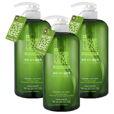 NATURE LOVE MERE 嬰幼兒餐具洗潔精, 750ml, 3瓶