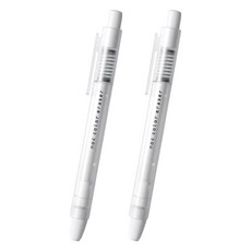 Sun-Star Noc Color Eraser 按壓出芯橡皮擦 雙層筆身 附筆夾, 雪白, 2支