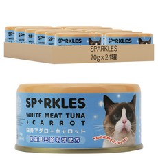 SPARKLES 超級SP無膠貓咪主食罐, 鯖魚 + 紅蘿蔔, 70g, 24罐