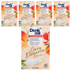 dm Denk mit 烘衣機專用衣物柔軟防皺除臭去靜電香氛紙 花香杏色 36片/盒, 5盒