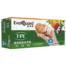 Evolguard 醫博康 TPE食安級手套 200個, M, 透明, 1盒