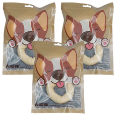 大嚐津 3.5吋 牛奶甜甜圈 (3入) 寵物零食, 牛皮, 3包