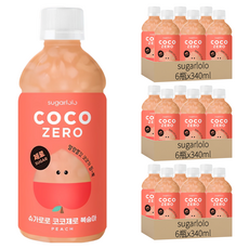 sugarlolo 椰果飲料 水蜜桃風味 18瓶 340ml，清爽解渴，口感豐富