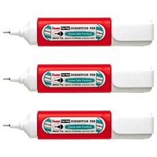 Pentel 飛龍文具 極細修正液 ZLC31 紅瓶, 3個, 12ml