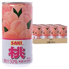 SAKI 水蜜桃果汁 韓國原裝來台 每一口都有新鮮果粒 果汁含量30%, 180ml, 30罐