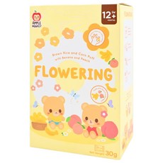 APPLE MONKEY 愛啵寶寶 茉莉糙米花花餅 1歲以上, 蜜桃香蕉, 30g, 1盒