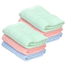 GRACE 格蕾絲 洗臉毛巾3件組 白色條紋款 2組 顏色隨機 純棉親膚吸水速乾