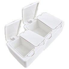 多功能按壓式加深小物收納盒 白色, 2個