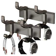 HOUDER 太空鋁活動排鉤 2勾, 2個, 槍灰色