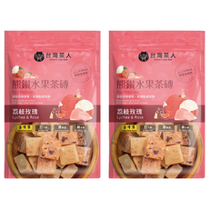 台灣茶人 熊鑽水果茶磚 荔枝玫瑰, 真材實料, 養顏美容配方, 20g, 7顆, 2包