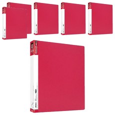珠友文化 A4 二孔 PP圓型夾, 紅色, 6本