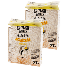 DORO CAT 豆乳貓 混合豆腐與礦物貓砂 7L 添加活性碳消臭粒子 低過敏, 無味, 2袋