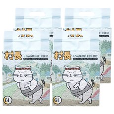 村長 極細抗臭豆腐砂 1.5mm 綠茶活性碳 貓砂, 6L, 4包