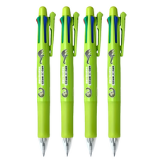 ZEBRA 斑馬牌 四色五合一多功能原子筆, 台灣穿山甲 淺綠色, 4支