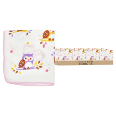 mirai life 未來居 臻品 童趣印花小方巾 二重紗, 顏色隨機, 12條