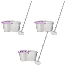 WHOLE HEIGHT 闔樂泰 迷你轉轉拖 4件組, 不鏽鋼材質, 手壓式脫水, 3組