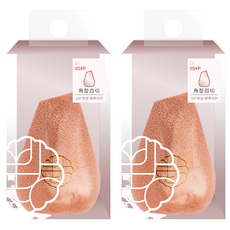 點胭脂 蘭嶼角鴞 角型四切美妝蛋, 大理石棕色, 2個