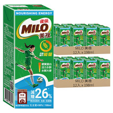 MILO 美祿 巧克力飲品減糖配方, 198ml, 24入