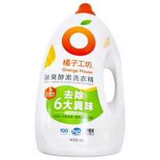 Orange House 橘子工坊 天然洗淨病毒酵素洗衣精, 1桶, 4L