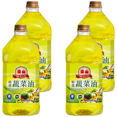 泰山 精選蔬菜油, 全素, 不添加棕櫚油, 3L, 4瓶