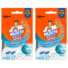Mr Muscle 威猛先生 潔廁清香凍 清新海洋 防臭層 每次沖水除臭清新, 76g, 2盒