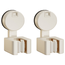 HOUDER 吸盤拖把夾, 2個, 奶白色